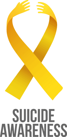 Transparent Suicide Awareness Ribbon with Text