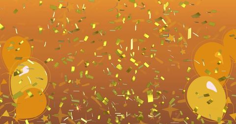 festive new year celebration with gold confetti and balloons - Download Free Stock Images Pikwizard.com