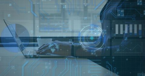 Digital Analysis and Data Processing with Futuristic Interface Design - Download Free Stock Images Pikwizard.com