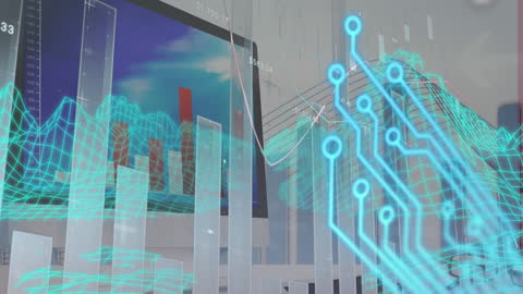 Digital Data Processing and Technology Concept Background