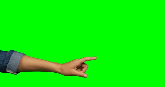 Hand Pointing Gesture with Green Background for Chroma Key Usage - Download Free Stock Images Pikwizard.com