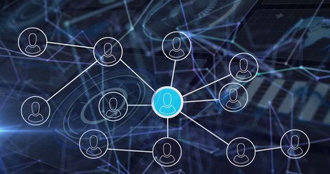 Networking Connections with Digital Interface and Analysis - Download Free Stock Images Pikwizard.com