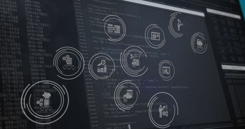 Digital Technology Interface with Data Processing Graphics - Download Free Stock Images Pikwizard.com