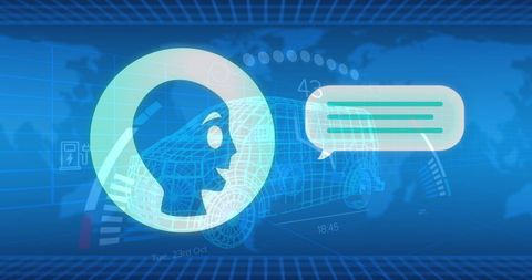 Futuristic AI Chat Technology Overlaying Car Design - Download Free Stock Images Pikwizard.com