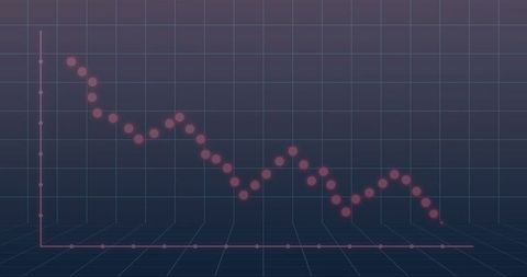 Retrofuturistic Line Graph Analytics Display with Grid Interface
