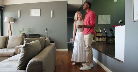 Couple Enjoying Togetherness and Celebration at Home