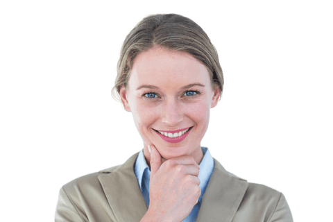 Smiling Caucasian Businesswoman Displaying Positive Attitude on Transparent Background - Download Free Stock Videos Pikwizard.com