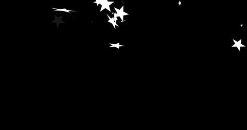 Falling Christmas Stars on Black Background for Festive Design