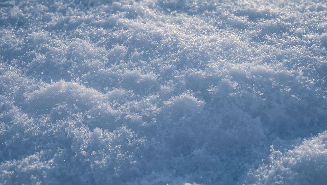 Sparkling fresh snowfield catching sunlight closeup of ice crystals and frost texture