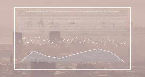 Digital Analytics Overlay on Urban Cityscape