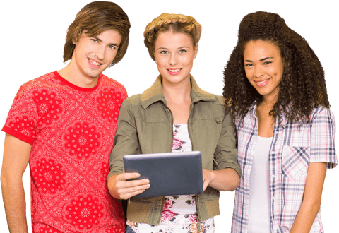 transparent diverse group of students using digital tablet - Download Free Stock Videos Pikwizard.com