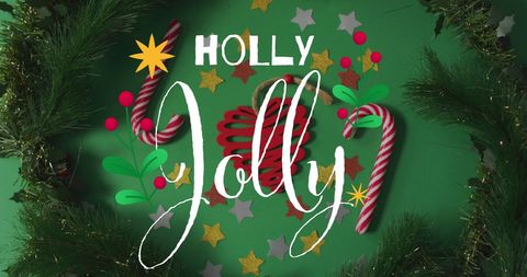 Holly Jolly Christmas Decoration Composition - Download Free Stock Images Pikwizard.com