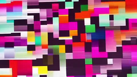 Vibrant Digital Pixel Art with Multicolored Blocks