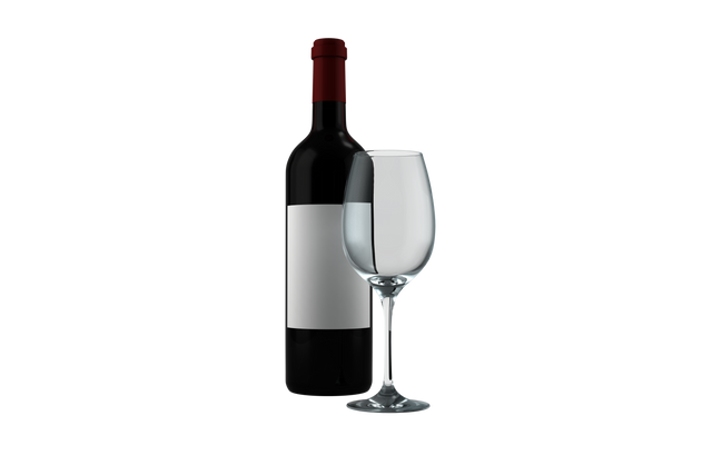 Transparent Red Wine Bottle and Glass Vector Illustration - Download Free Stock Videos Pikwizard.com