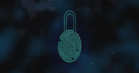 Digital Security Concept With Lock Symbol and Abstract Lights