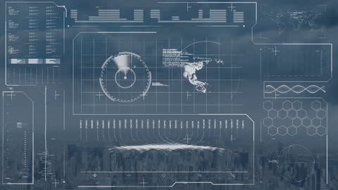 Digital Interface and Data Overlay on Urban Horizon