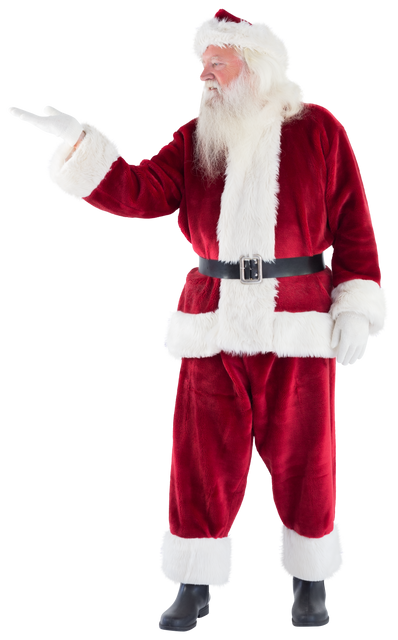 Realistic Santa Claus Pointing on Transparent Background - Download Free Stock Videos Pikwizard.com