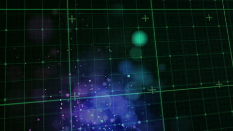 Futuristic Digital Grid with Bioluminescent Lights