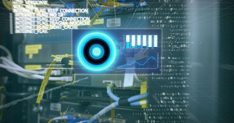 Futuristic Digital Interface Over Data Server Technology - Download Free Stock Images Pikwizard.com