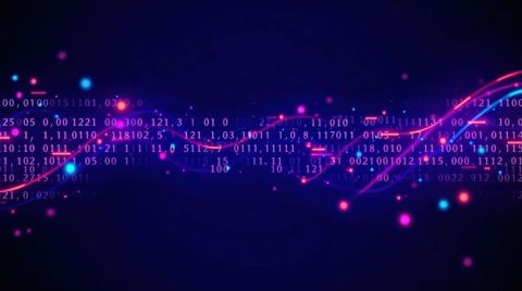 Neon Data Stream with Binary and Glowing Dots in Digital Space - Download Free Stock Images Pikwizard.com
