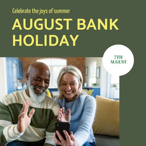 senior couple relaxing at home during august bank holiday celebration - Download Free Stock Templates Pikwizard.com