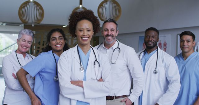 Diverse Medical Team Smiling Confidently in Hospital - Download Free Stock Images Pikwizard.com