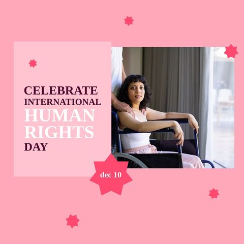 woman in wheelchair highlighting international human rights day - Download Free Stock Templates Pikwizard.com