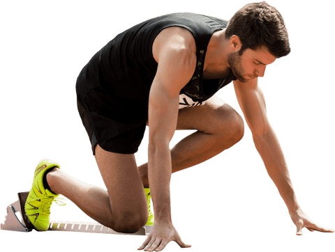 caucasian male runner starting position transparent background - Download Free Stock Videos Pikwizard.com