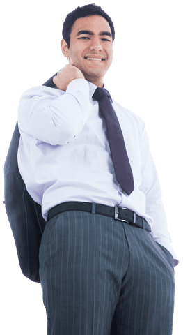 Smiling Biracial Businessman in Formal Attire Transparent Background