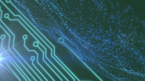 Futuristic Digital Network Abstract with Light Trails