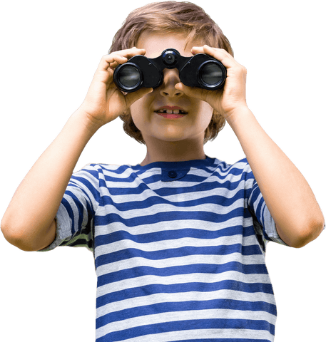 curious young boy gazing through transparent background binoculars - Download Free Stock Videos Pikwizard.com