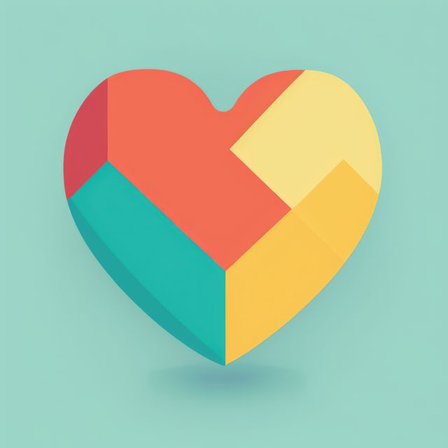 Colourful heart on blue background, created using generative ai technology - Download Free Stock Photos Pikwizard.com