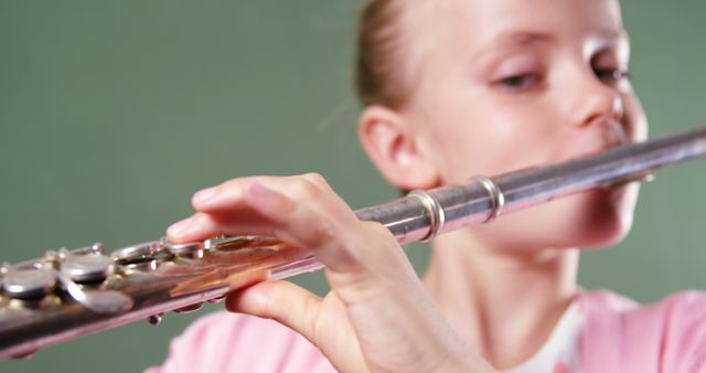 Young Musician Playing Flute Close Up - Download Free Stock Images Pikwizard.com