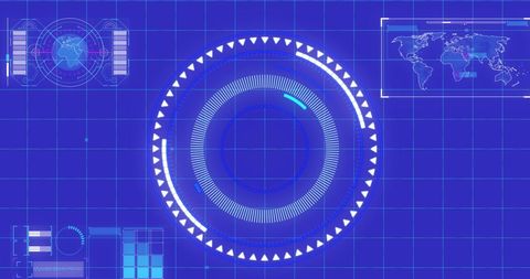 Digital Communication Interface with Circular Scope on Blue Background - Download Free Stock Images Pikwizard.com