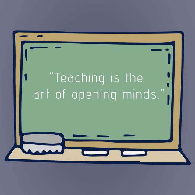 Illustrated Chalkboard with Inspiring Quote on Education and Teaching - Download Free Stock Templates Pikwizard.com