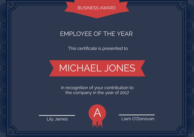 Professional Employee of the Year Certificate Template - Download Free Stock Templates Pikwizard.com