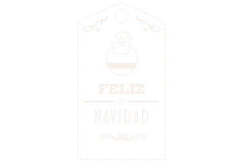 Transparent Holiday Tag with Santa and Feliz Navidad Wishes
