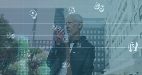 Business Professional Analyzing Data Trends on Smartphone