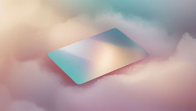 Ethereal Gradient Card Floating in Dreamlike Cloudscape