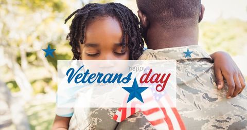 Veterans Day Celebration: Soldier Holding Child Outdoors - Download Free Stock Images Pikwizard.com