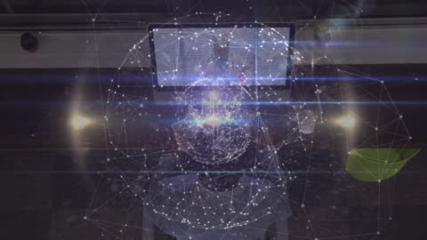 Digital World Connections with Business Video Call Concept