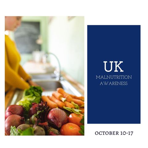 UK Malnutrition Awareness Banner with Woman Preparing Vegetables