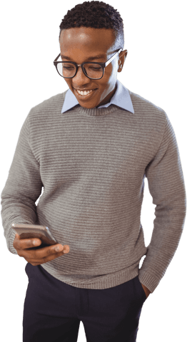 young man using smartphone on transparent background - Download Free Stock Videos Pikwizard.com