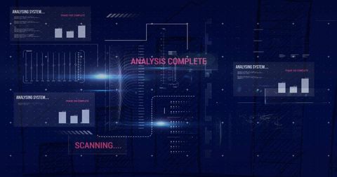 Data Processing Interface with Analysis Complete Display - Download Free Stock Images Pikwizard.com