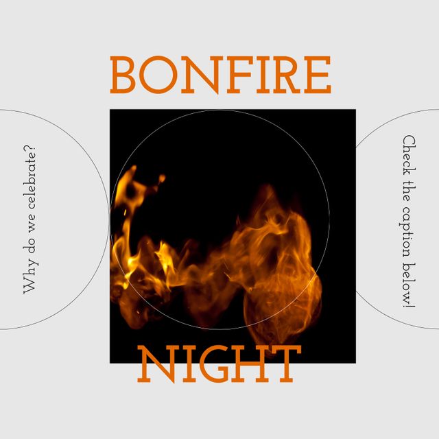 Bonfire Night Celebration Text Over Flame Design Poster - Download Free Stock Templates Pikwizard.com