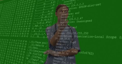 Teen Presenting Technology Insights in Futuristic Green Screen Studio