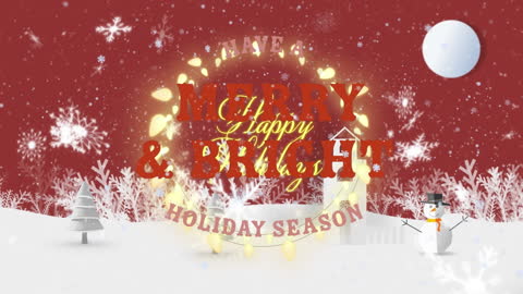 Festive Holiday Greeting with Snowy Winter Scene