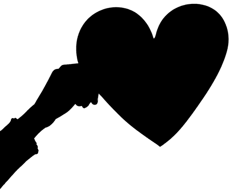 Heart symbol with hand on transparent background valentine love illustration