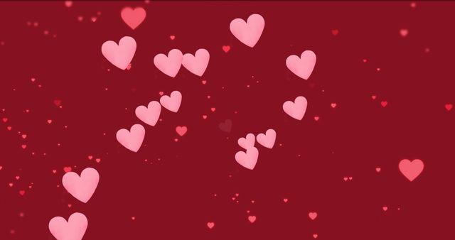 Floating Pink Hearts on Red with Romantic Vibe - Download Free Stock Images Pikwizard.com