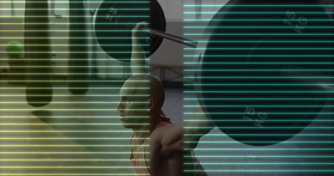 Weightlifter Lifting Barbell in Gym Emphasizing Strength and Power